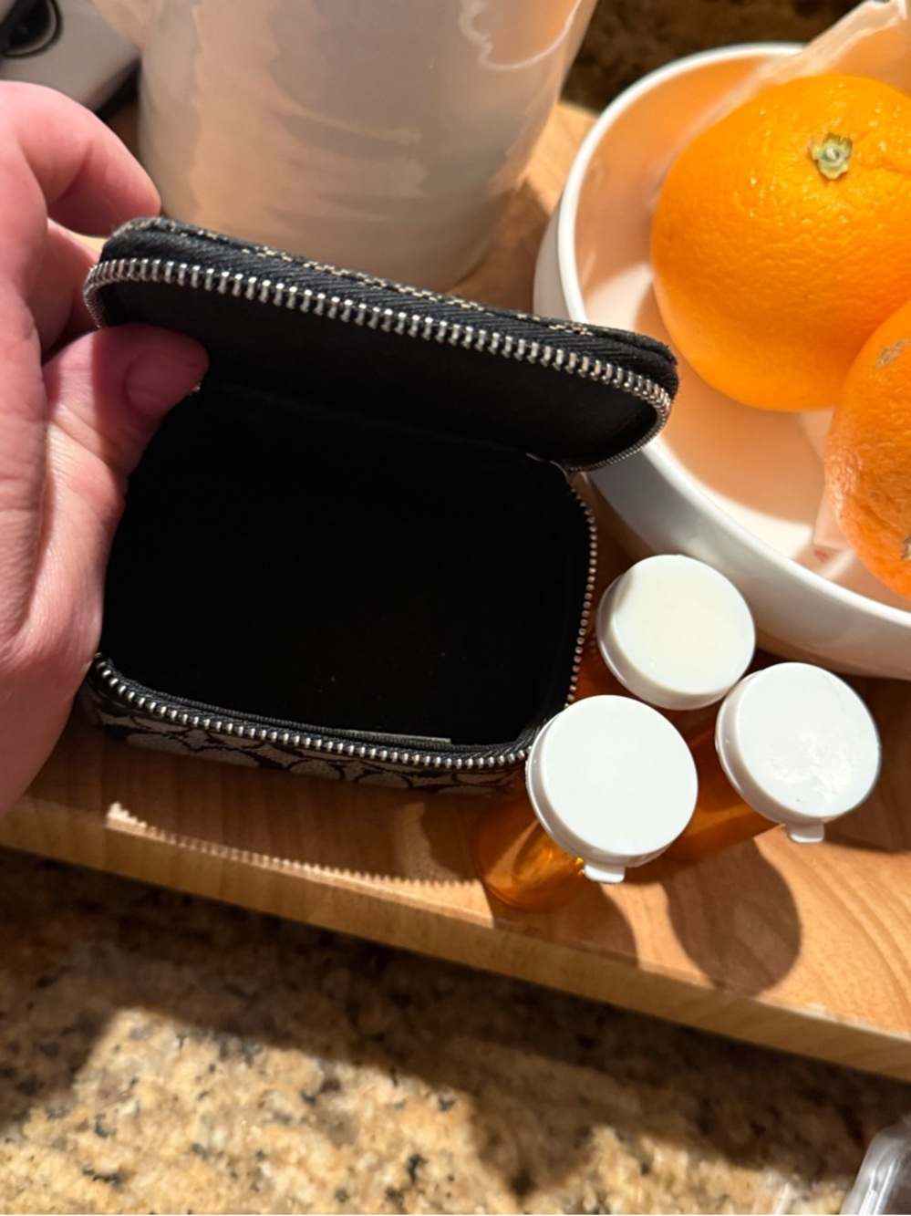 Coach khaki and brown signature C triple bottle pill case. - Picture 4 of 7